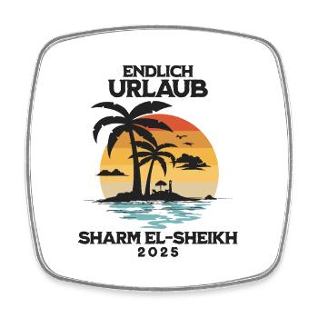 Sharm El-Sheikh Urlaub 2025 Ägypten Reise - Viereckiger Kühlschrankmagnet - Weiß - Vorne