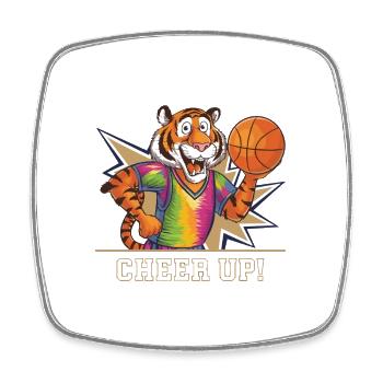 BASKETBALL - Viereckiger Kühlschrankmagnet - Weiß - Vorne