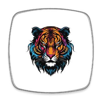 Portrait de tigre - Magnet carré - blanc - Devant