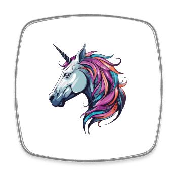 Einhorn Portrait - Viereckiger Kühlschrankmagnet - Weiß - Vorne