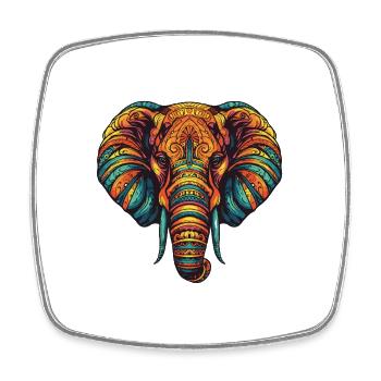 Portrait d’éléphant - Magnet carré - blanc - Devant