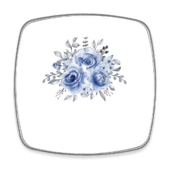 Blue Watercolor Bouquet Blue Watercolor - Square fridge magnet - white - Front