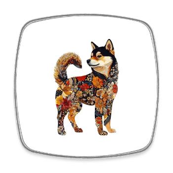 Shiba Inu - Viereckiger Kühlschrankmagnet - Weiß - Vorne