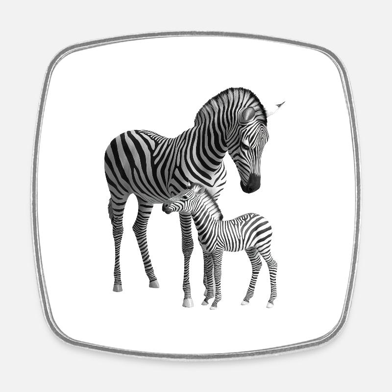 Zebra - Viereckiger Kühlschrankmagnet - Weiß