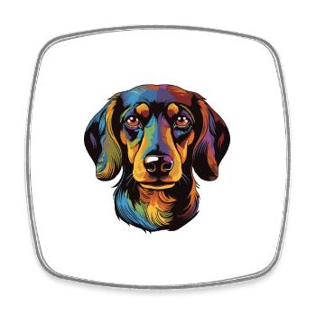 Dachshund Dog Portrait Dachshund - Square fridge magnet - white - Front