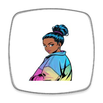 Anime Woman - Square fridge magnet - white - Front