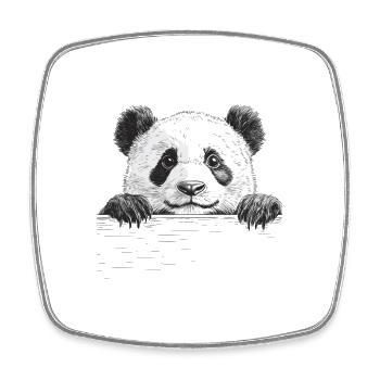 Panda - Viereckiger Kühlschrankmagnet - Weiß - Vorne