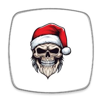 Santa Claus Skull - Square fridge magnet - white - Front