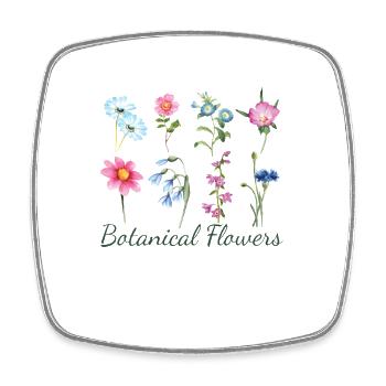 Aquarell Botanische Blumen Illustration Watercolor - Viereckiger Kühlschrankmagnet - Weiß - Vorne
