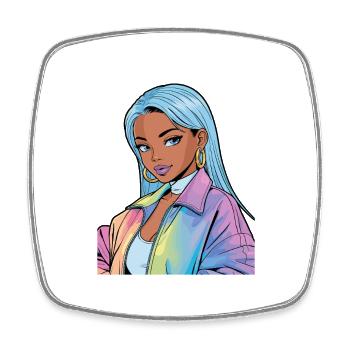 Anime Woman - Square fridge magnet - white - Front