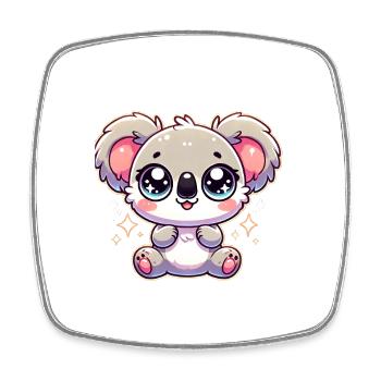Super Cute Kawaii Baby Koala - Viereckiger Kühlschrankmagnet - Weiß - Vorne