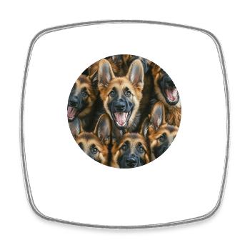 Deutscher Schäferhund - Viereckiger Kühlschrankmagnet - Weiß - Vorne