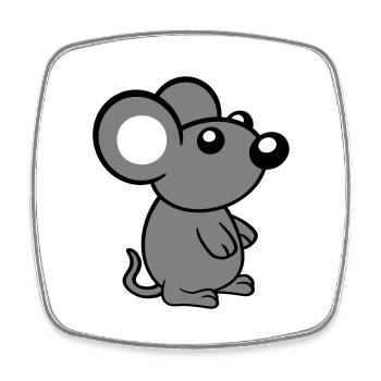 Maus Mäuschen Süße Kleine Ratte Nager Freundlich - Viereckiger Kühlschrankmagnet - Weiß - Vorne