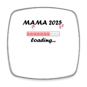Maman 2025 Cadeau Femmes Dames Mère Enceinte - Magnet carré - blanc - Devant