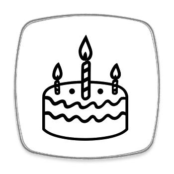 Gateau d'anniversaire - Magnet carré - blanc - Devant