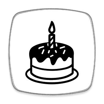 Gateau d'anniversaire - Magnet carré - blanc - Devant