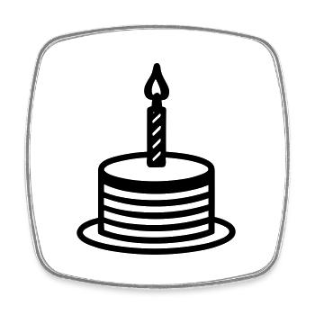 Gateau d'anniversaire - Magnet carré - blanc - Devant