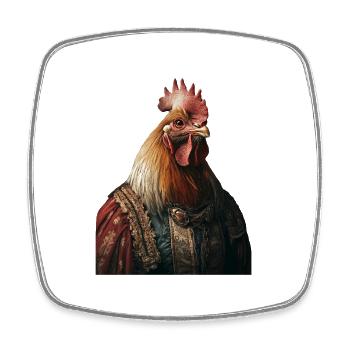 Huhn - Viereckiger Kühlschrankmagnet - Weiß - Vorne