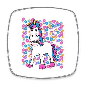 Spring Summer Unicorn Unicorns Kids Child - Square fridge magnet - white - Front