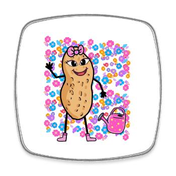 Printemps Été Cacahuète Fleurs Filles Enfants - Magnet carré - blanc - Devant
