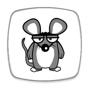 Mouse looks angry angry frustrated angry aggressive - Square fridge magnet - white - Front