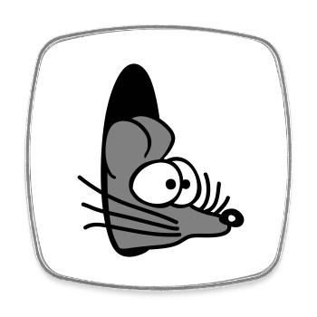 Trou de souris Trou de souris Trou de souris Peeps Mignon Drôle Bande dessinée - Magnet carré - blanc - Devant