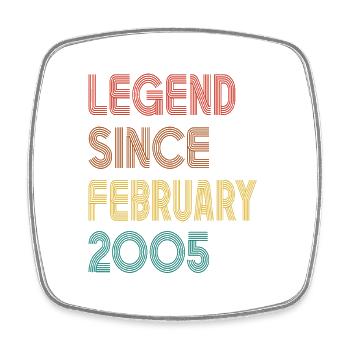 Legende seit Februar 2005 Herren Damen Jahrgang 2005 - Viereckiger Kühlschrankmagnet - Weiß - Vorne