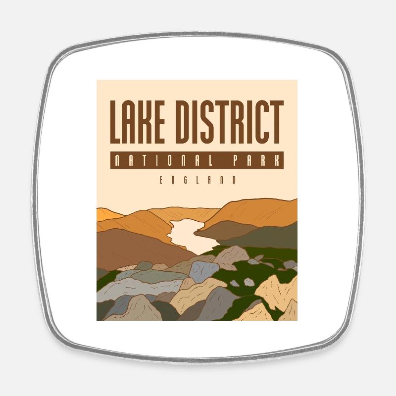 Lake District National Park – England - Square fridge magnet - white