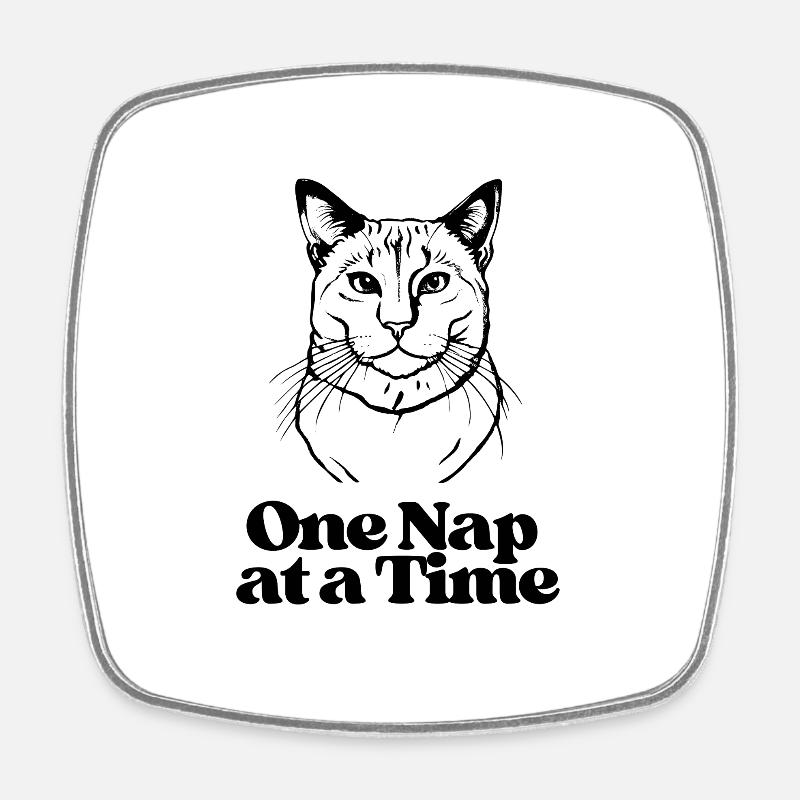 One Nap at a Time - Square fridge magnet - white