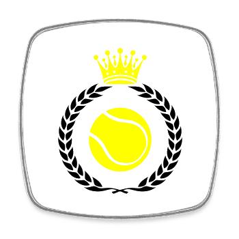 tennis kranz - Viereckiger Kühlschrankmagnet - Weiß - Vorne