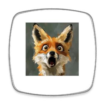 Fuchs - Viereckiger Kühlschrankmagnet - Weiß - Vorne