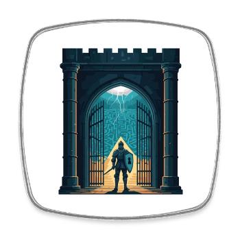 Digital Crusader - Square fridge magnet - white - Front