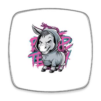 Funky Graffiti Street Art Donkey Artwork For - Square fridge magnet - white - Front