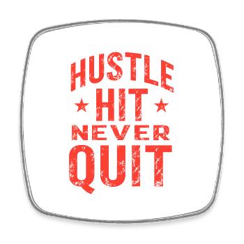 Hustle Hit Never Quit Sportler Fitness - Viereckiger Kühlschrankmagnet - Weiß - Vorne