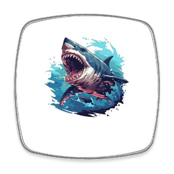 Sharks Shark - Square fridge magnet - white - Front