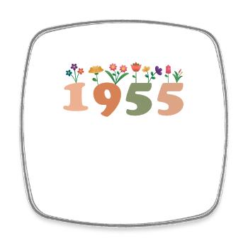 70 Années Vintage 1955 Anniversaire Femmes Fleurs - Magnet carré - blanc - Devant