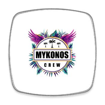 Mykonos Crew Tropisch - Viereckiger Kühlschrankmagnet - Weiß - Vorne