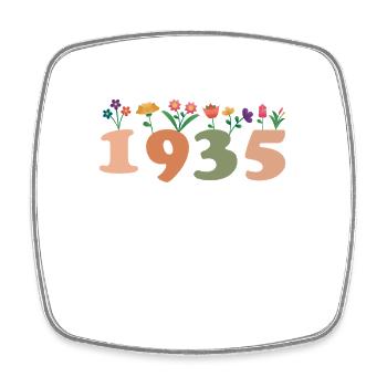 90 Jahre Jahrgang 1935 Geburtstag Frauen - Viereckiger Kühlschrankmagnet - Weiß - Vorne