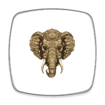 Elefant Porträt - Viereckiger Kühlschrankmagnet - Weiß - Vorne