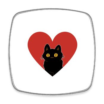 LOVE CAT FOR VALENTINE DAY TSHIRT - Square fridge magnet - white - Front
