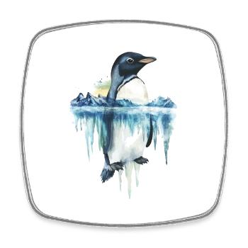 Pinguin - Viereckiger Kühlschrankmagnet - Weiß - Vorne
