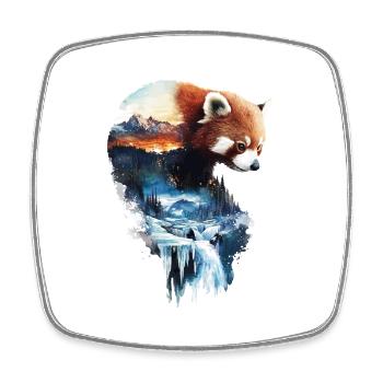 Roter Panda - Viereckiger Kühlschrankmagnet - Weiß - Vorne