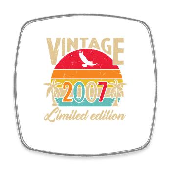 18 Ans 2007 Vintage Rétro Cadeau d’anniversaire - Magnet carré - blanc - Devant