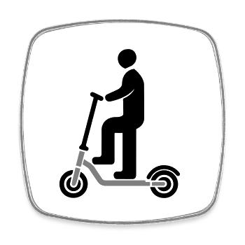 Trottinette électrique - Magnet carré - blanc - Devant