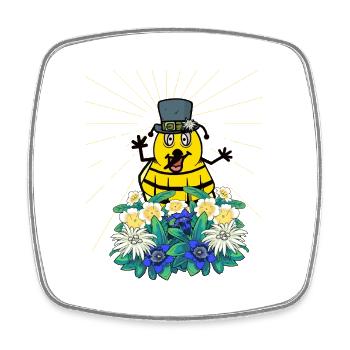 Tyrolien Bourdon Abeille Abeilles Insecte Autriche Enfant - Magnet carré - blanc - Devant