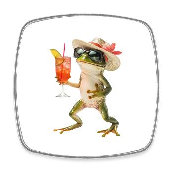 Frosch - Viereckiger Kühlschrankmagnet - Weiß - Vorne