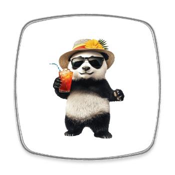 Panda - Viereckiger Kühlschrankmagnet - Weiß - Vorne