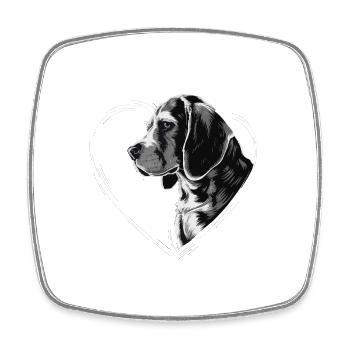 Beagle - Viereckiger Kühlschrankmagnet - Weiß - Vorne