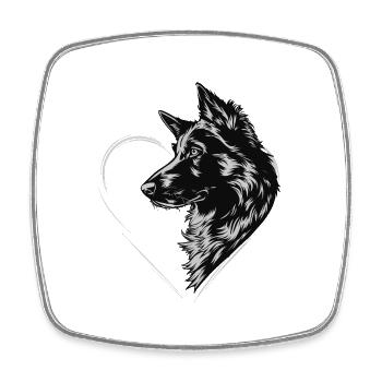 Deutscher Schäferhund - Viereckiger Kühlschrankmagnet - Weiß - Vorne
