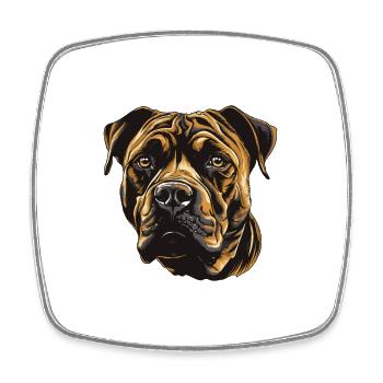 Staffordshire Bull Terrier Dog Portrait - Square fridge magnet - white - Front